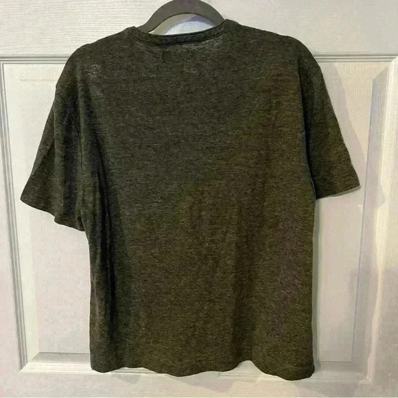 Banana Republic Womens Linen Blend Short Sleeved Short, Olive Green Size Medium - Picture 3 of 4